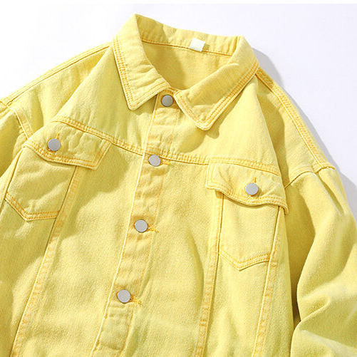 Veste en Jean Jaune Oversize Homme