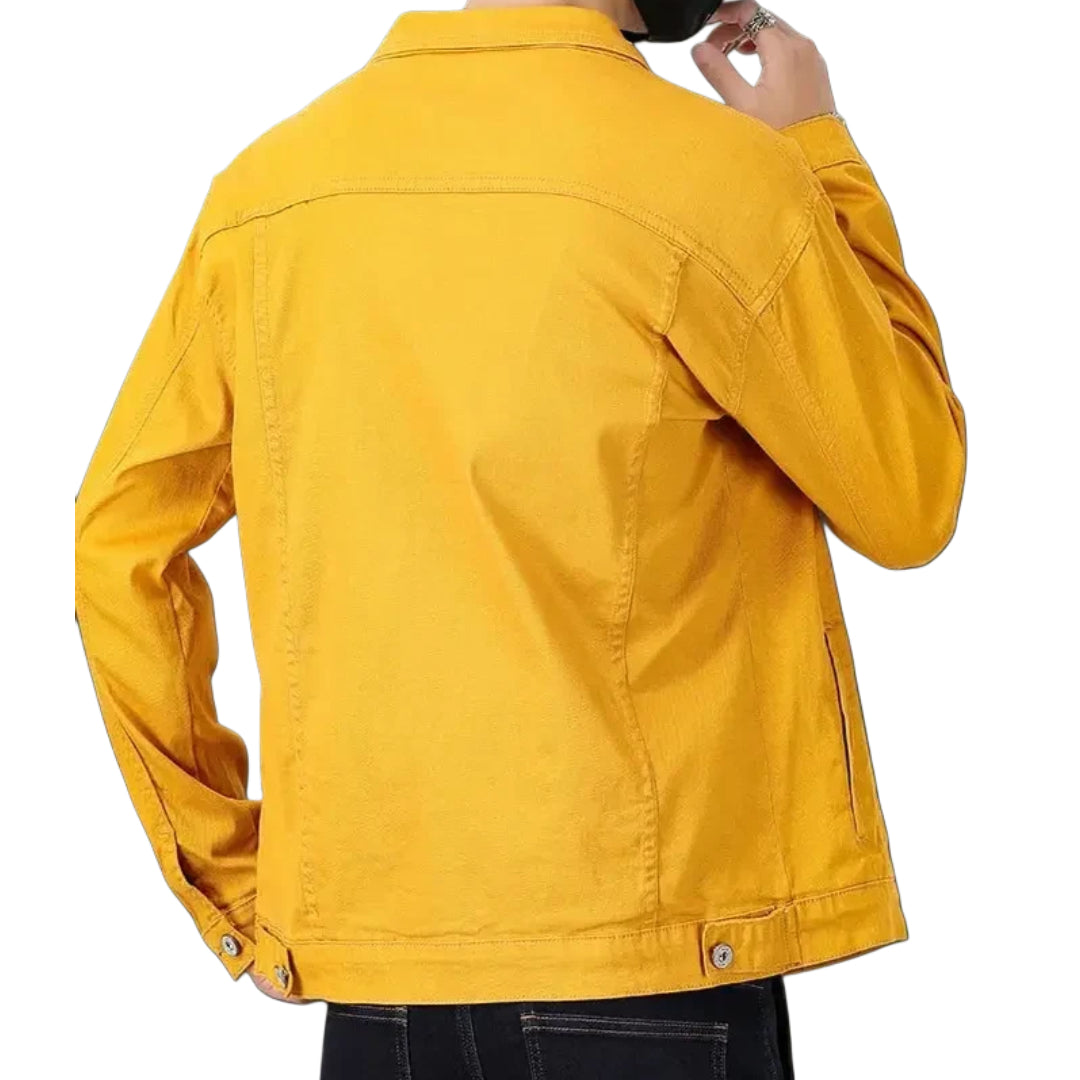 Veste en Jean Jaune Homme Slim