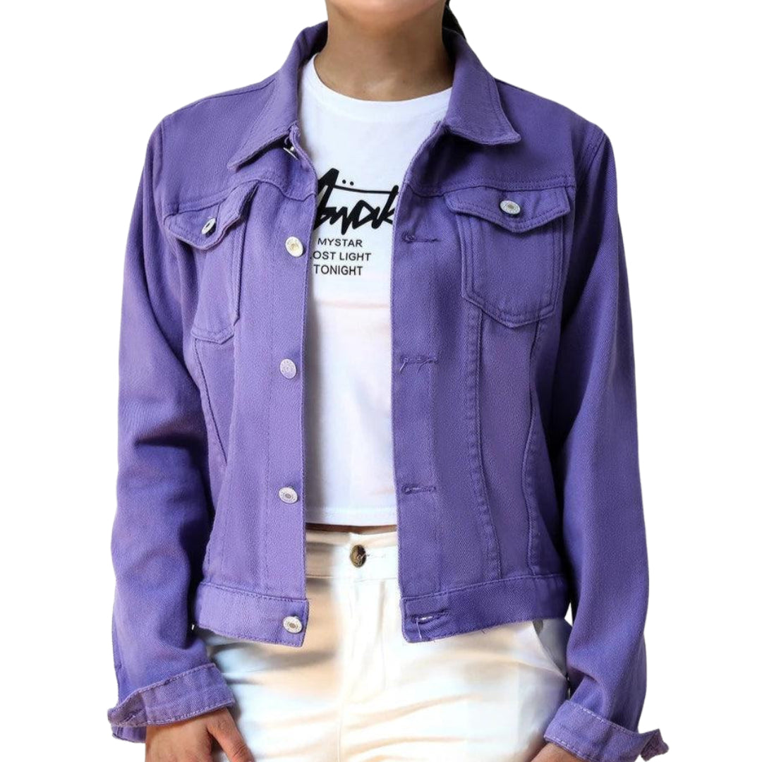 Veste en Jean Mauve Femme