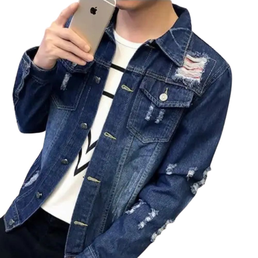 Veste en Jean Usée Homme