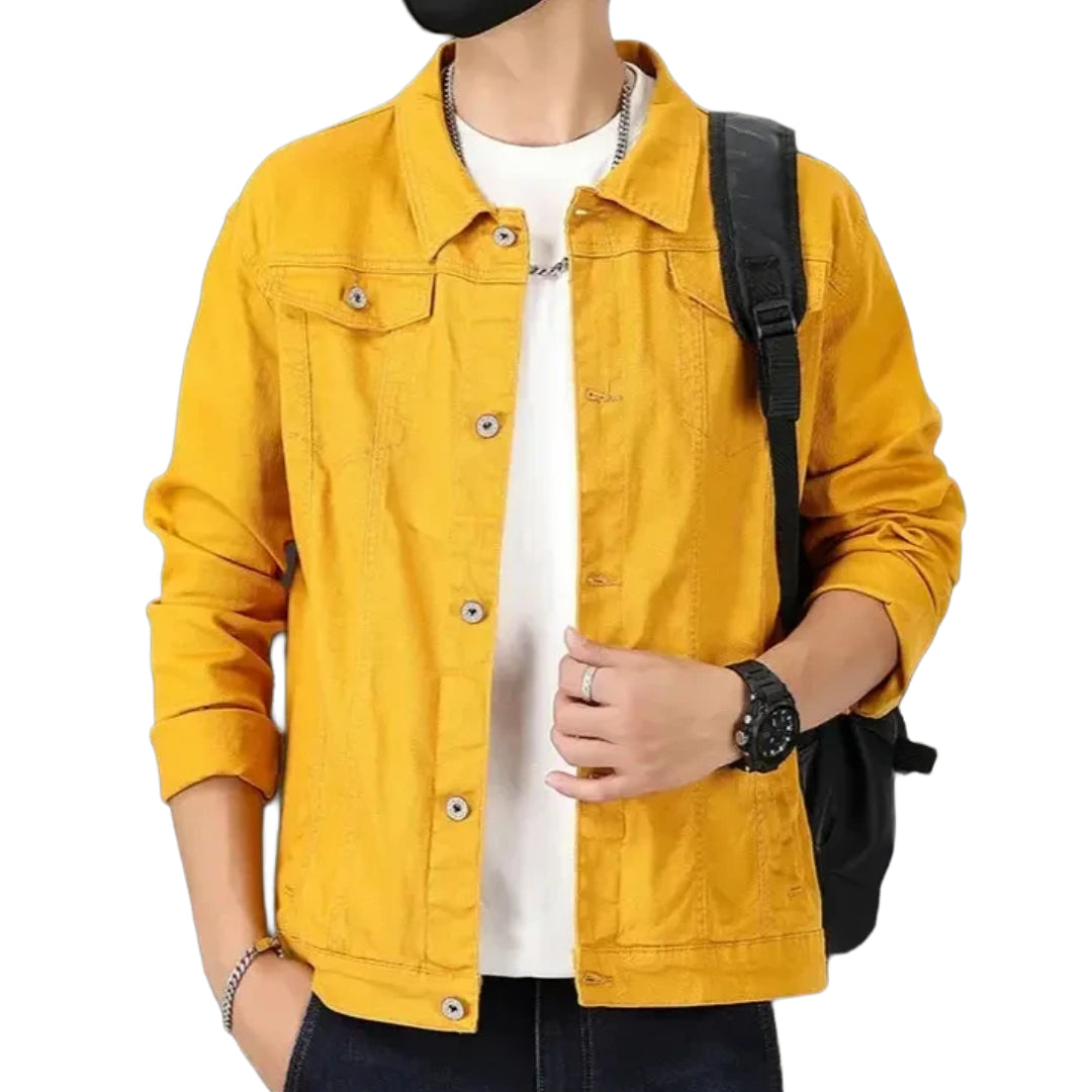 Veste en Jean Jaune Homme Slim