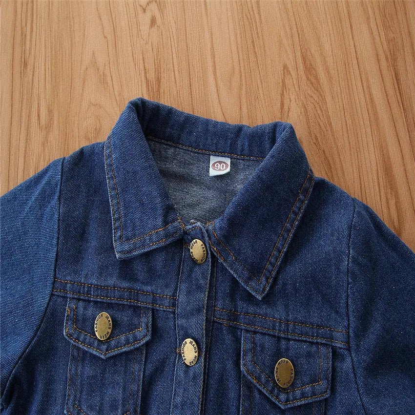 Veste en Jean Bleu Foncé Fille