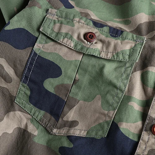 Veste en Jean Camouflage Militaire Verte Légère Homme - Hybride Chemise