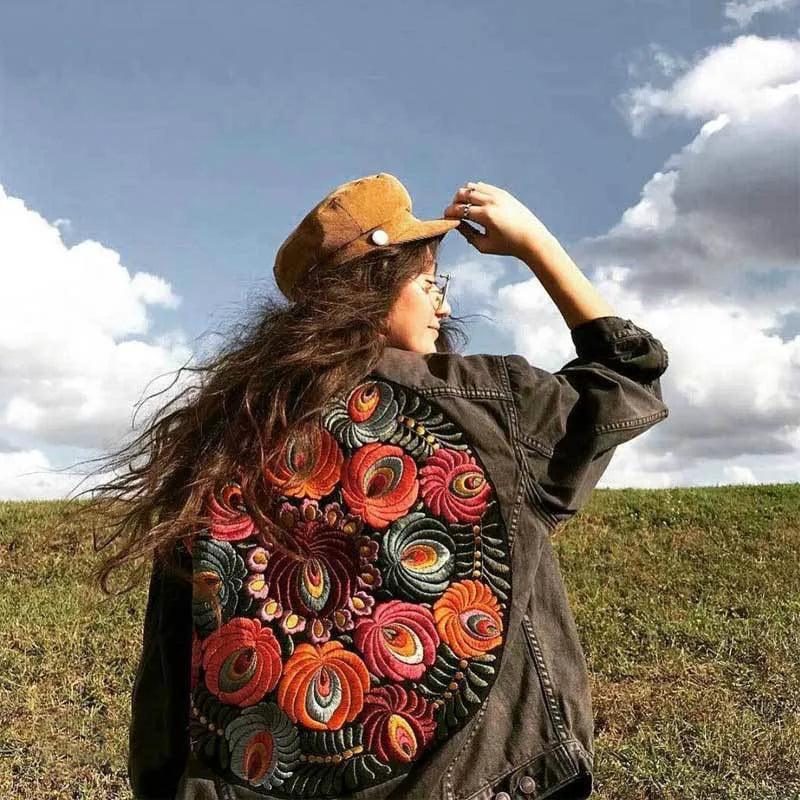 Veste en jean Femme avec Motif dans le Dos