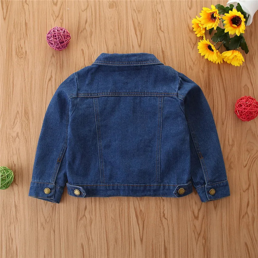 Veste en Jean Bleu Foncé Fille