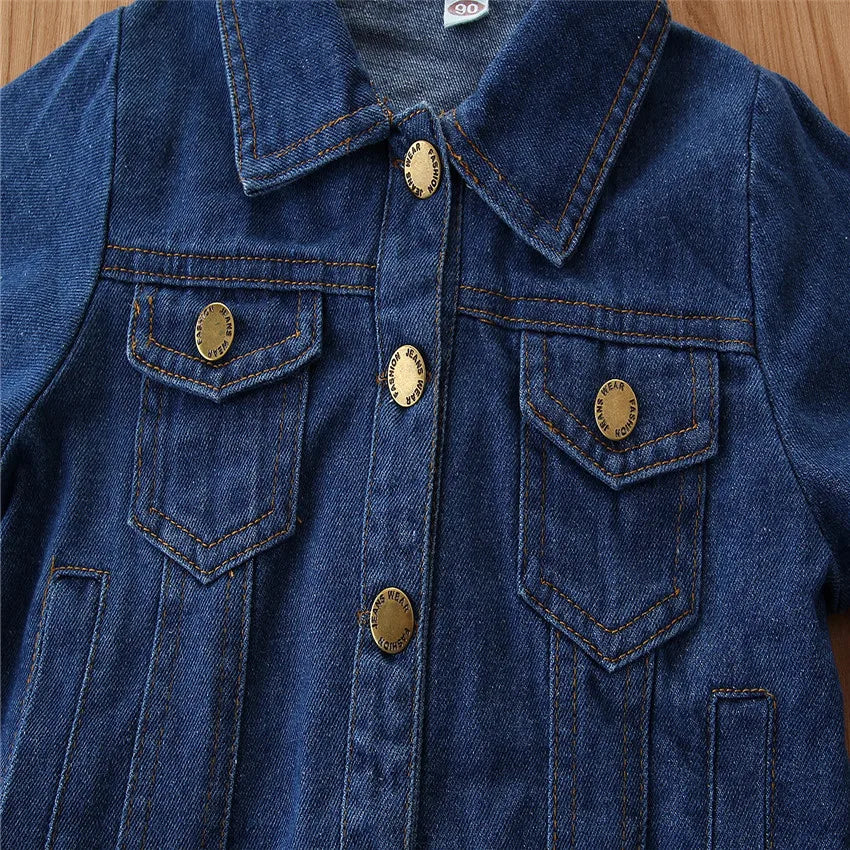 Veste en Jean Bleu Foncé Fille