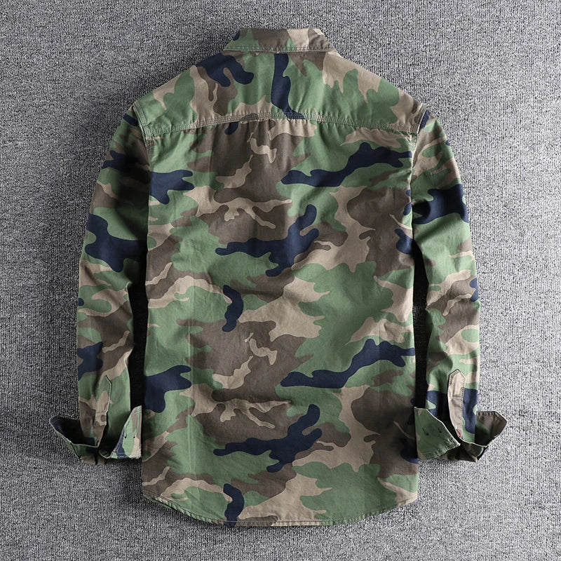 Veste en Jean Camouflage Militaire Verte Légère Homme - Hybride Chemise