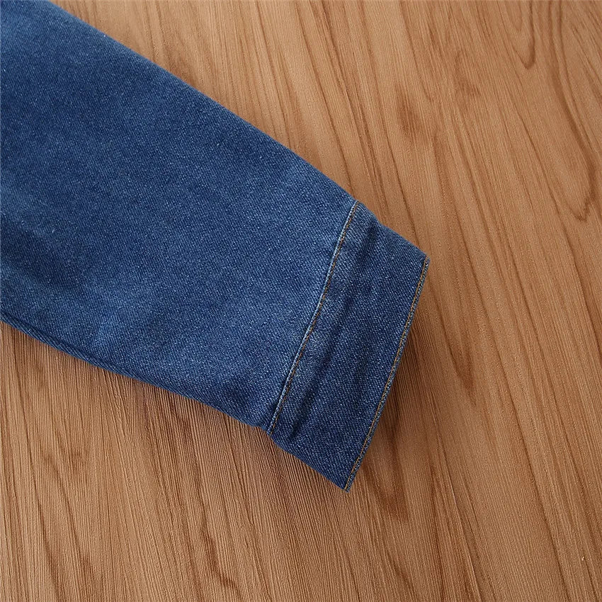 Veste en Jean Bleu Foncé Fille