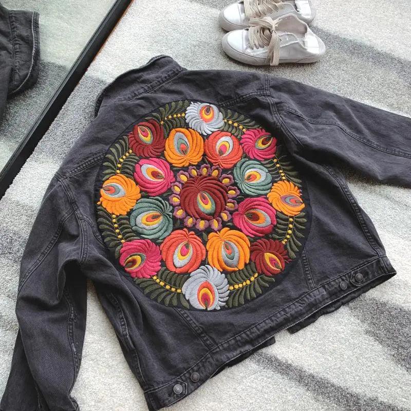 Veste en jean Femme avec Motif dans le Dos