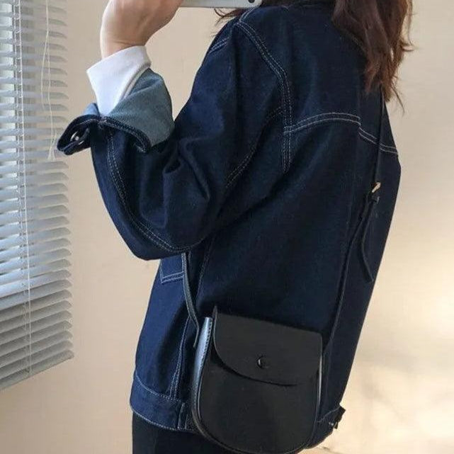 Veste en Jean Bleu Marine Femme