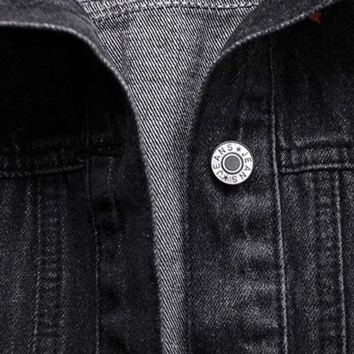 Veste en Jean à Capuche Noire et Orange Femme