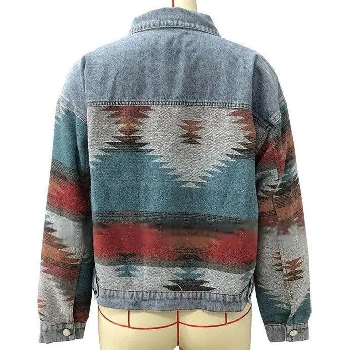 Veste en Jean Bohème Ethnique Femme