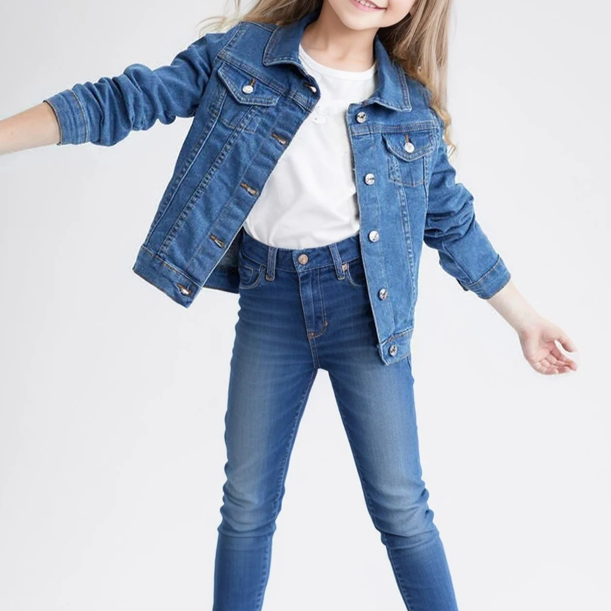 Veste en Jean Bleu Fille