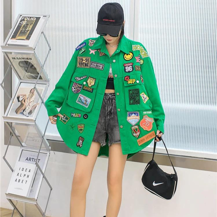 Veste en Jean Femme avec Patchs