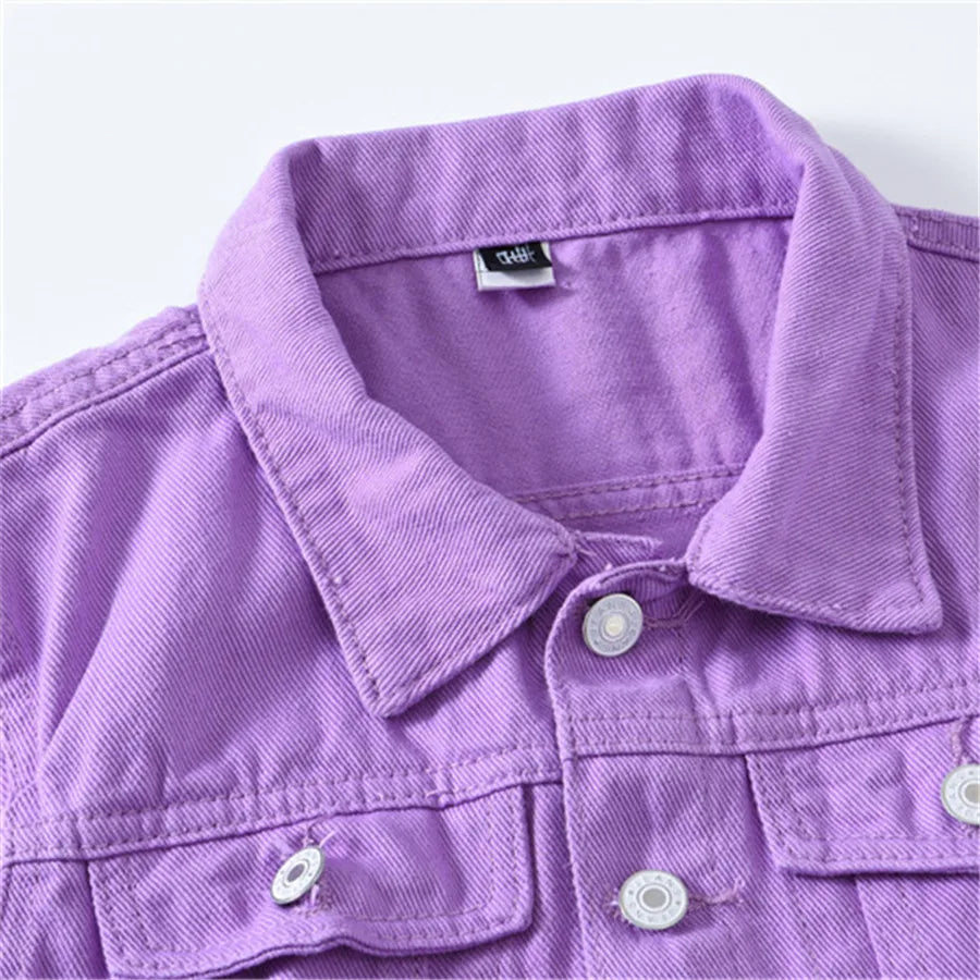 Veste en Jean Violette Sans Manches Homme