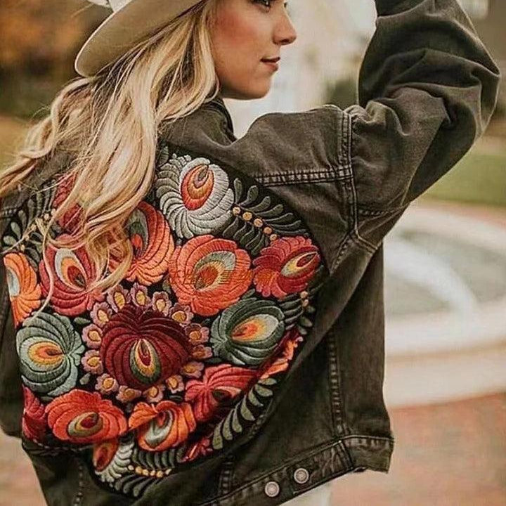 Veste en jean Femme avec Motif dans le Dos