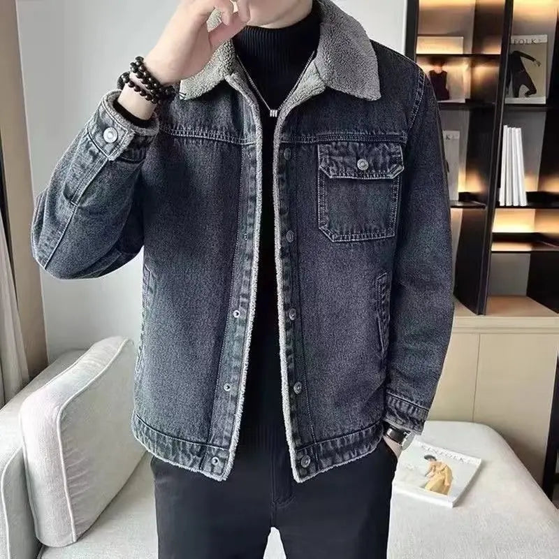 Veste en Jean Col Sherpa Homme