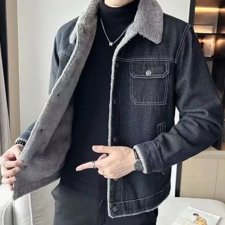 Veste en Jean Col Sherpa Homme