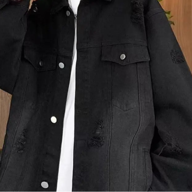 Veste en Jean Longue Homme Oversize