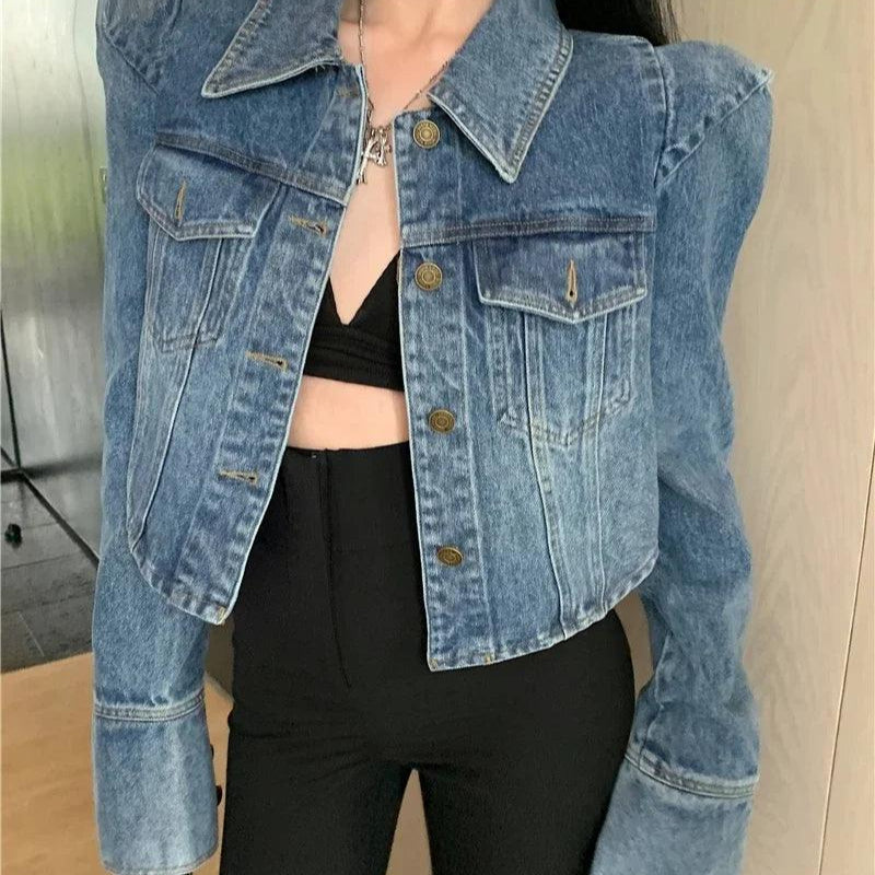 Veste en Jean Femme à Épaulettes