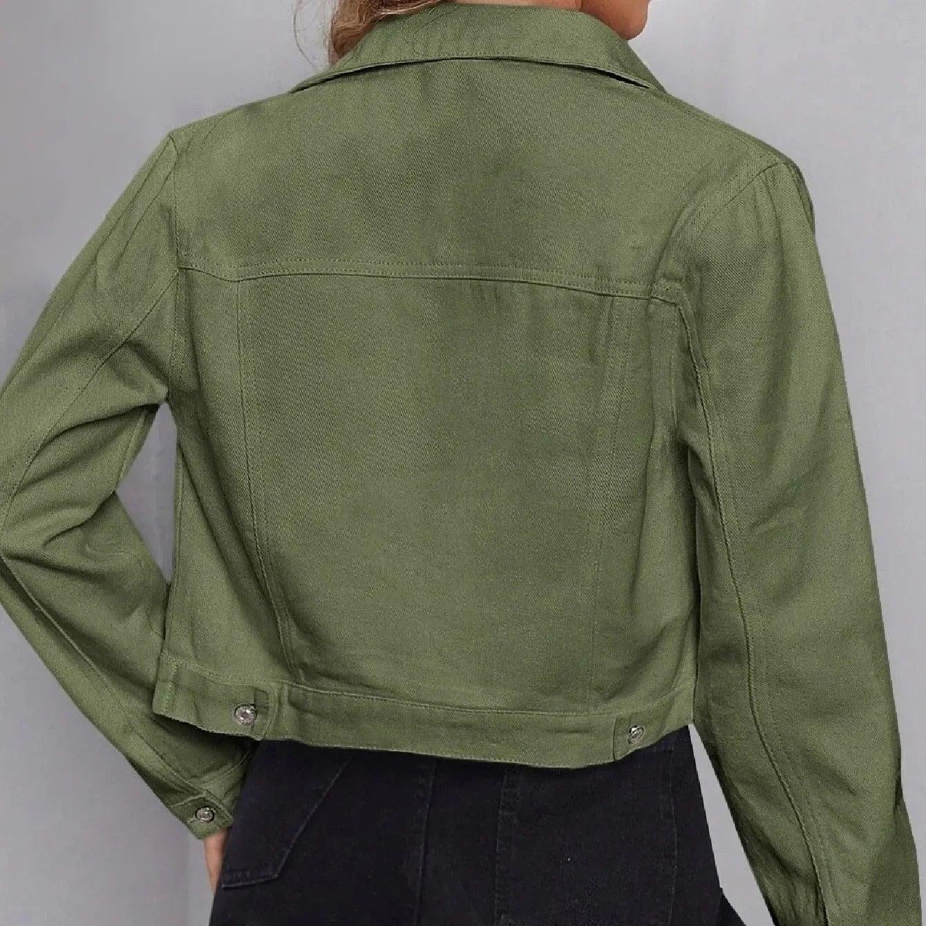 Veste en jean Femme Couleur Kaki