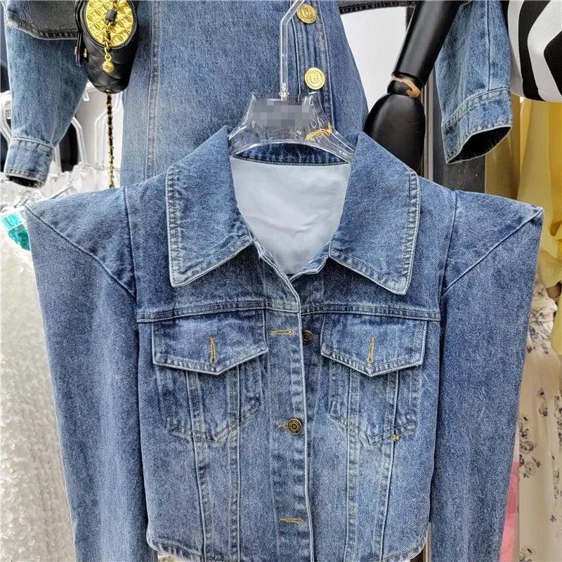 Veste en Jean Femme à Épaulettes