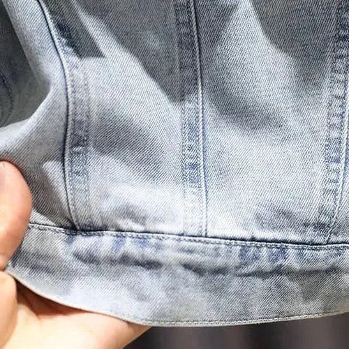 Veste en Jean à Volant en Dentelle Fille