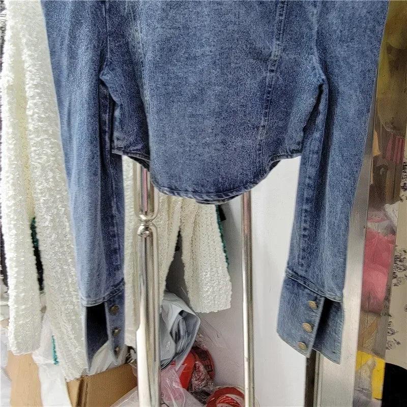 Veste en Jean Femme à Épaulettes