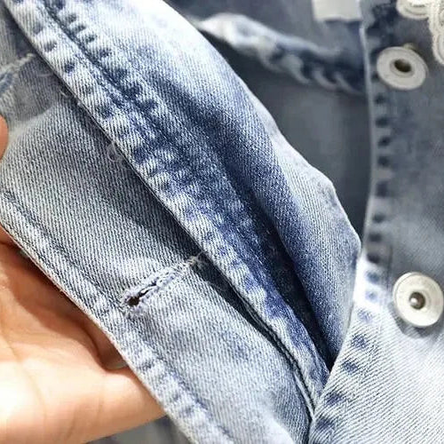 Veste en Jean à Volant en Dentelle Fille