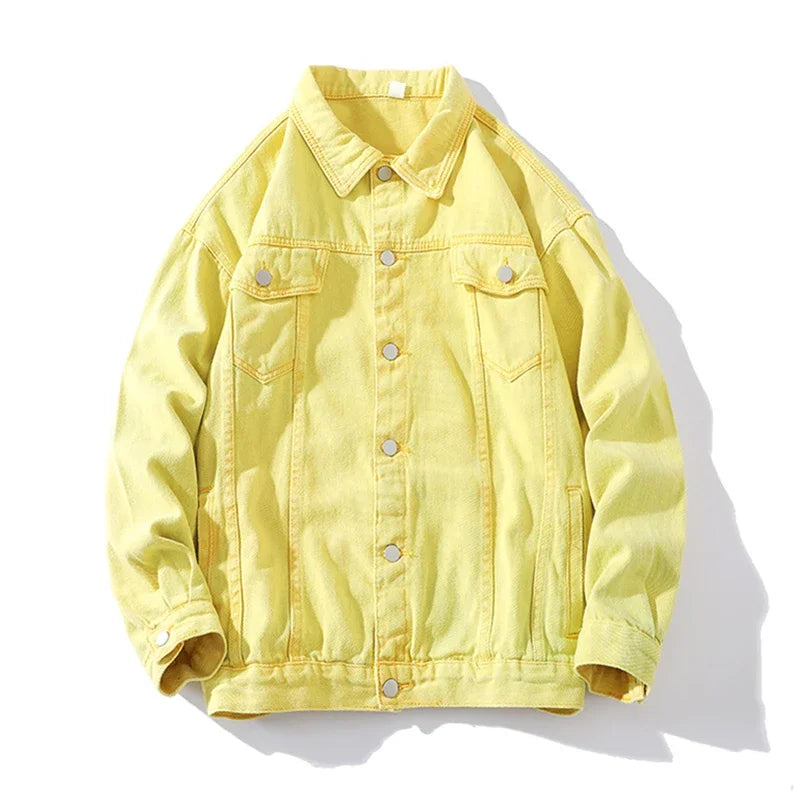 Veste en Jean Jaune Oversize Homme
