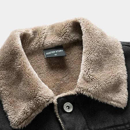 Veste en Jean Col Fourrure Homme