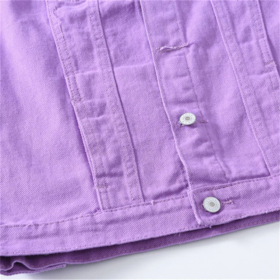 Veste en Jean Violette Sans Manches Homme