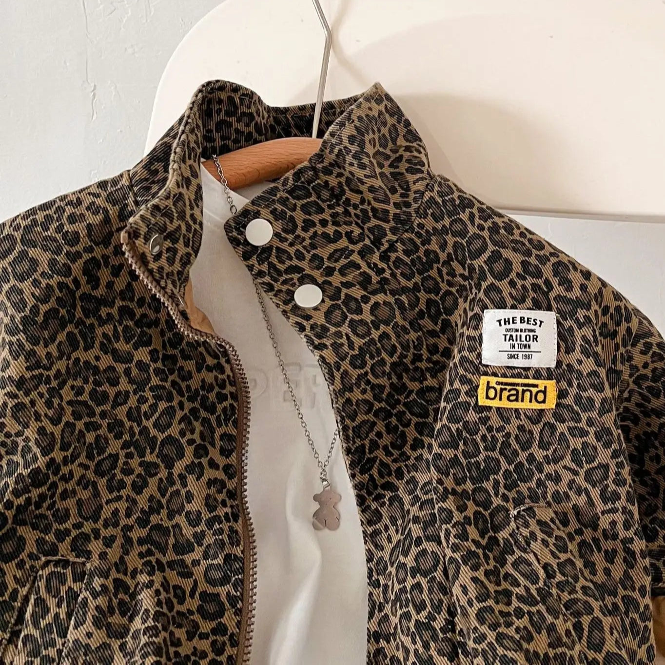 Veste en Jean Léopard Fille