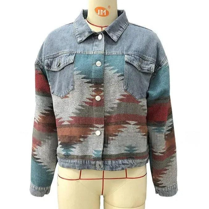 Veste en Jean Bohème Ethnique Femme