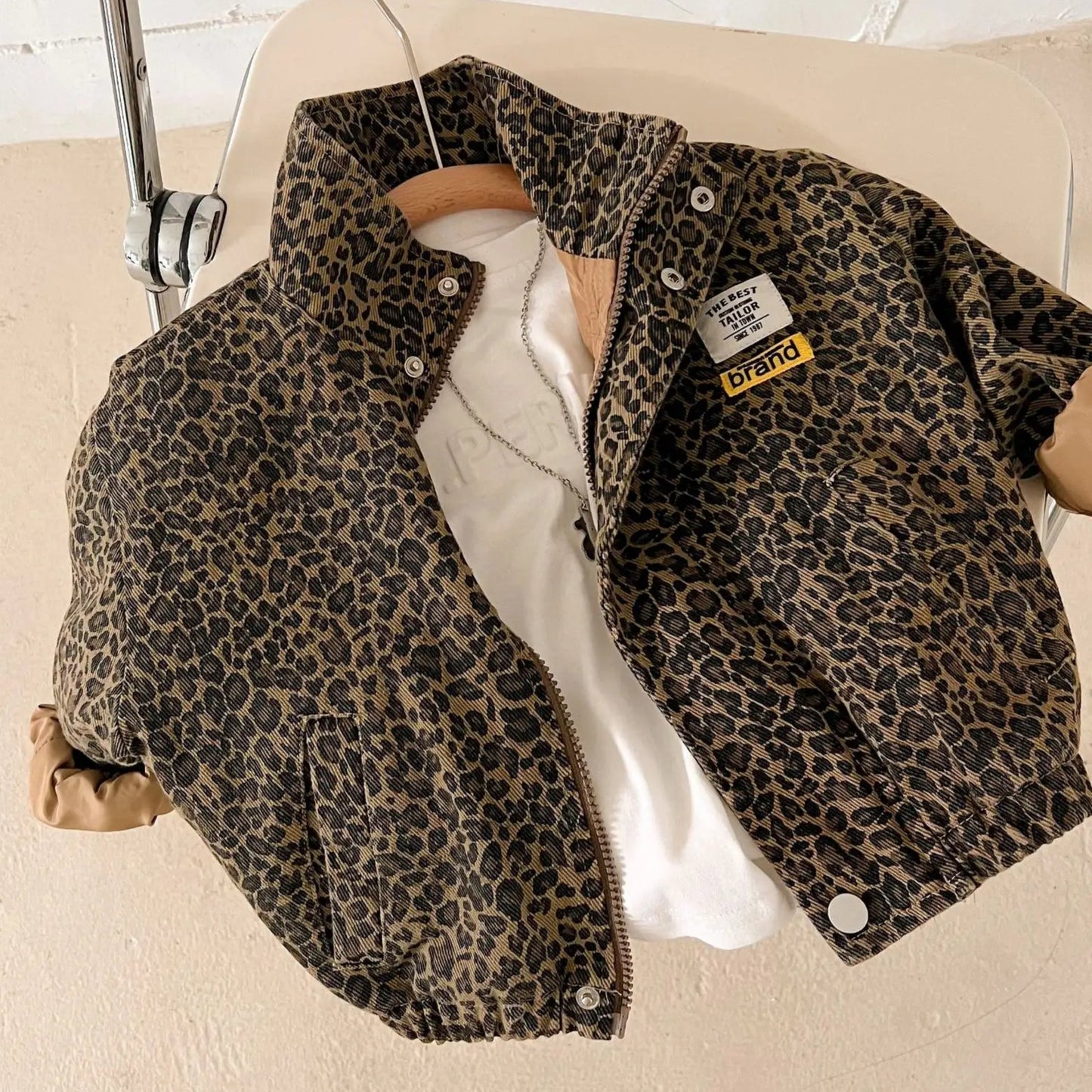 Veste en Jean Léopard Fille