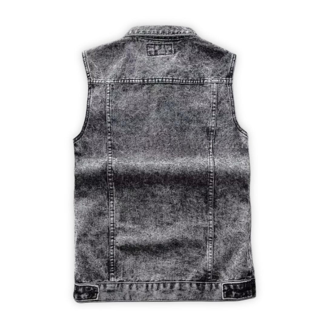 Veste en Jean Sans Manches Homme Biker