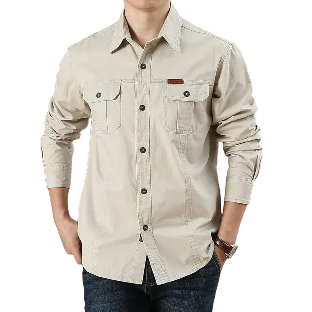 chemise-en-jean-beige-homme