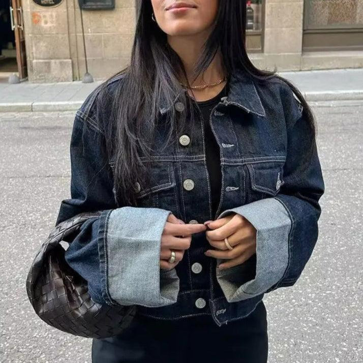 Veste en Jean Femme Oversize Courte