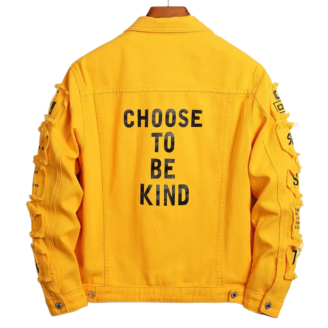 veste-en-jean-jaune-homme-avec-ecriture-dos