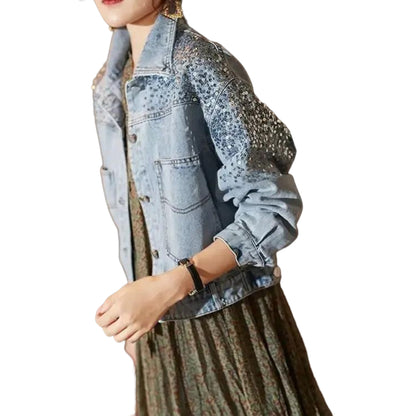 Veste en Jean Pailleté Femme