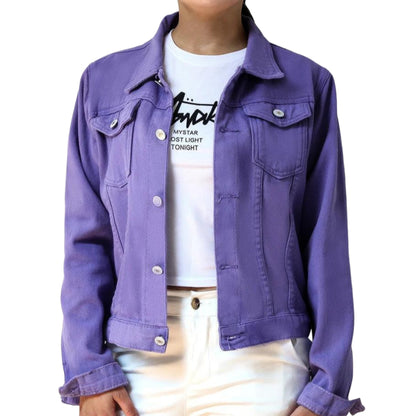 Veste en Jean Mauve Femme