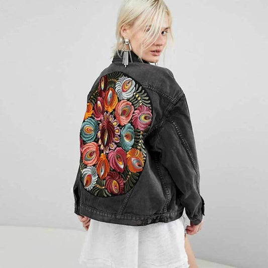 Veste en jean Femme avec Motif dans le Dos