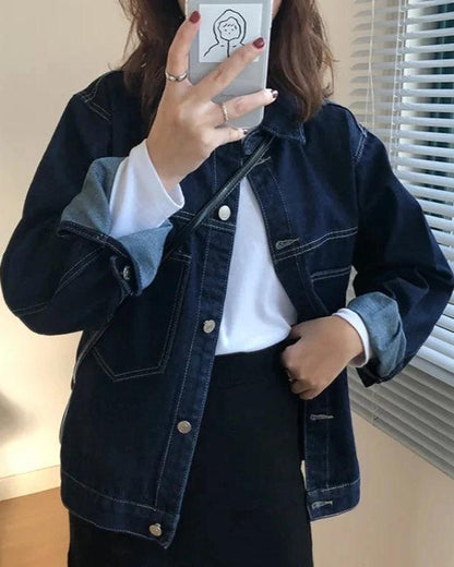 Veste en Jean Bleu Marine Femme