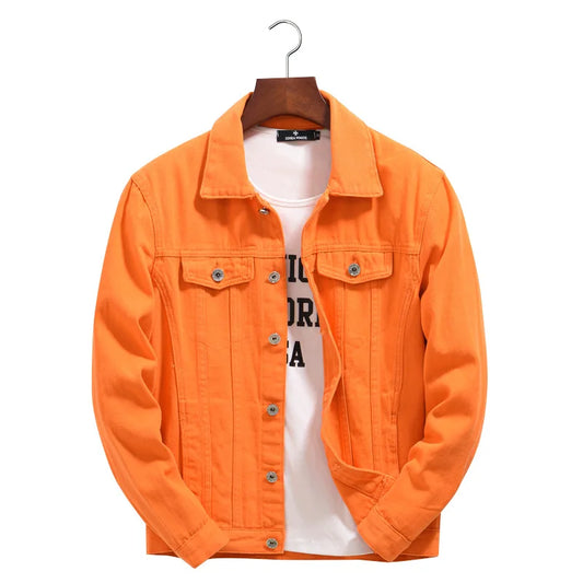 Veste en Jean Orange Clair Homme