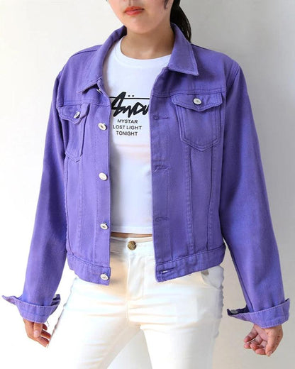 Veste en Jean Mauve Femme