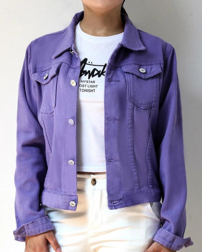 Veste en Jean Mauve Femme