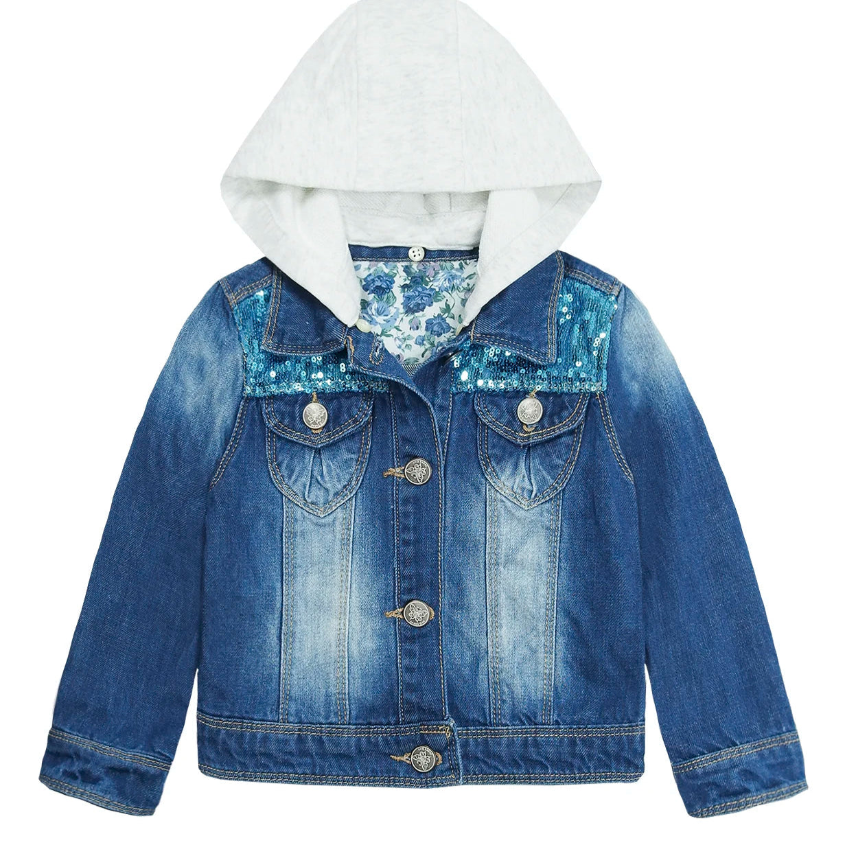 Veste en Jean à Capuche Fille