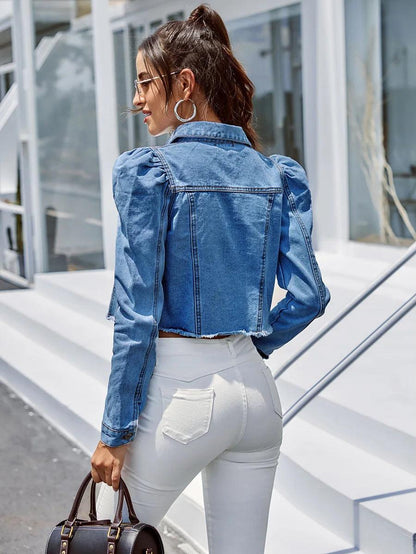 Veste en Jean Crop Top Femme