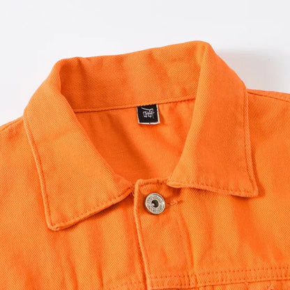 Veste en Jean Orange Clair Homme