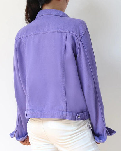 Veste en Jean Mauve Femme